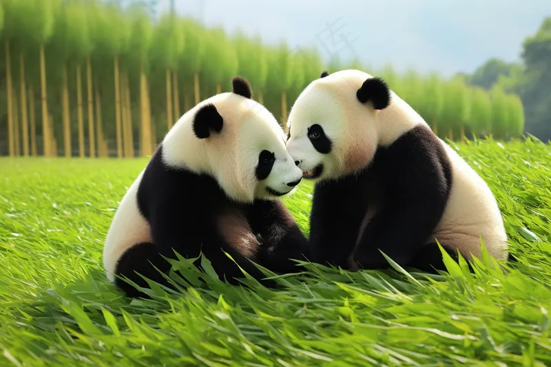大熊猫国宝动物保护动物摄影图