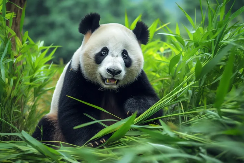 大熊猫国宝动物保护动物摄影图