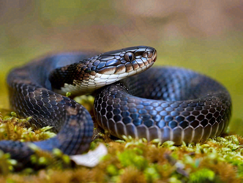 蛇爬行动物毒蛇摄影图