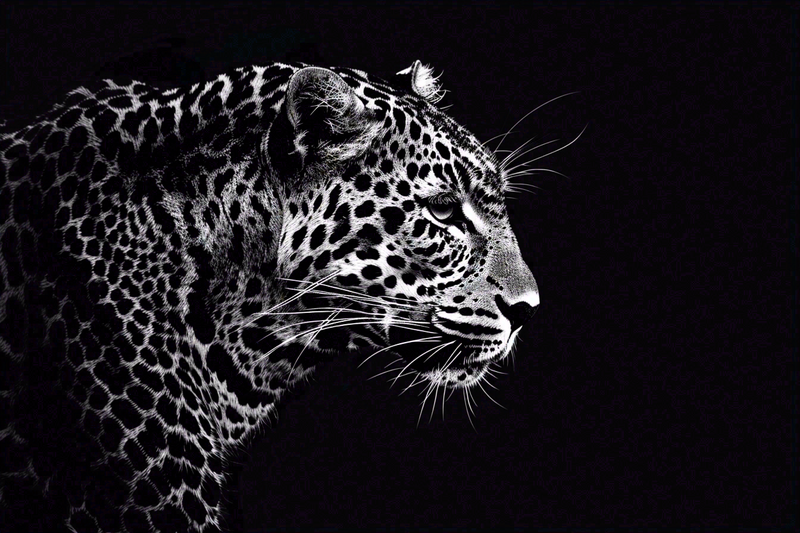 黑暗中的猎豹头部特写动物摄影图