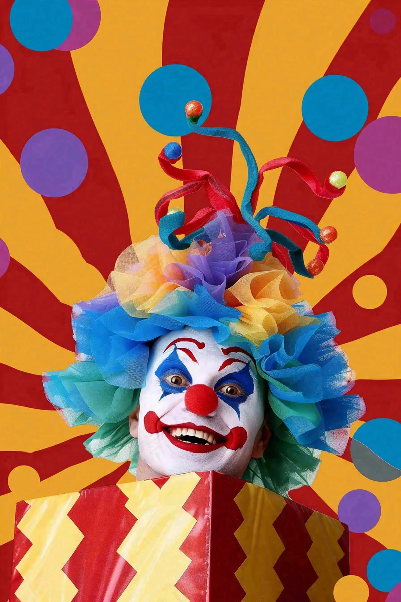 马戏团小丑搞怪气球彩色愚人节摄影图