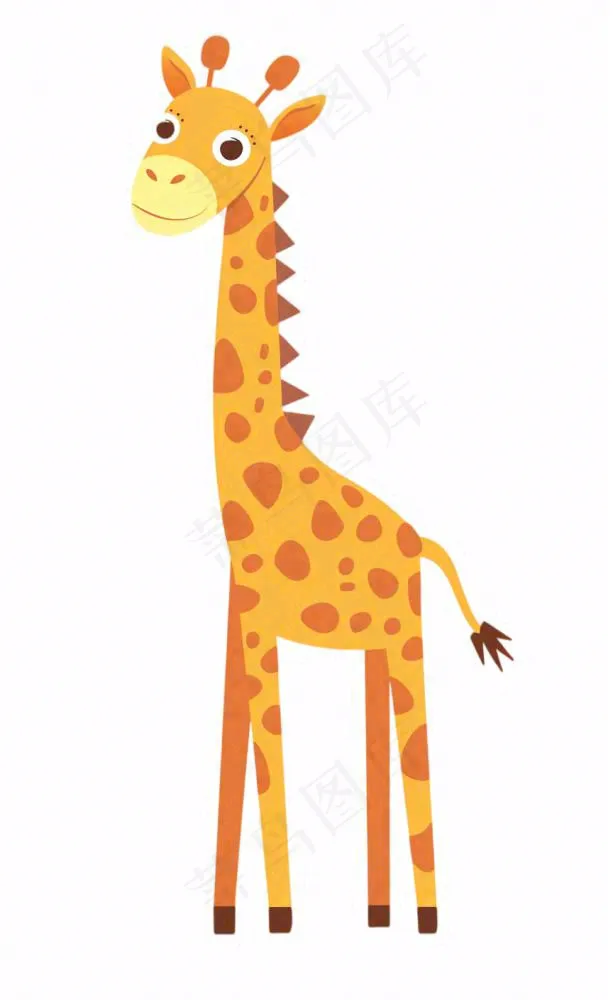 长颈鹿动物卡通插画免抠
