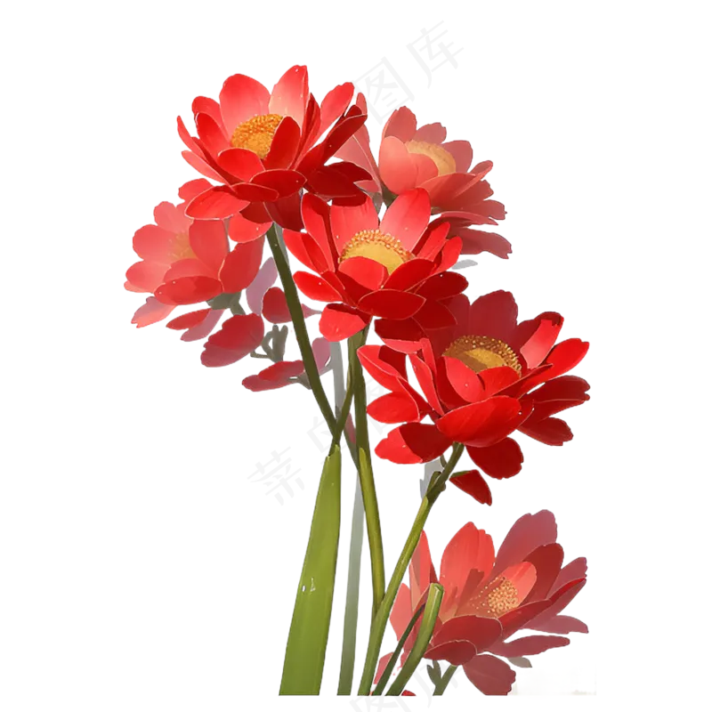 红色海棠花写实手绘练习作品17