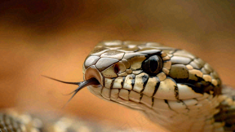 蛇吐舌头爬行动物摄影图