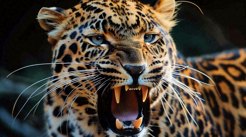 凶猛的猎豹呲牙 保护动物摄影图