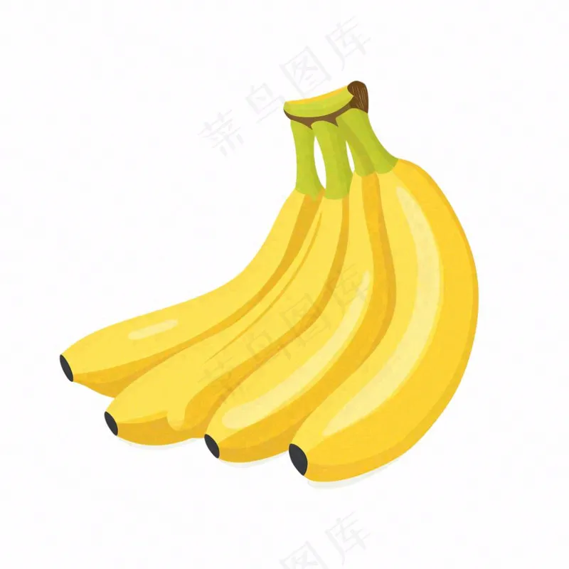 香蕉黄色水果卡通插画免抠