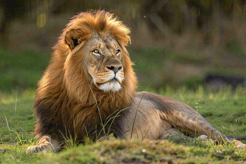 狮子雄狮动物非洲大草原保护动物摄影图