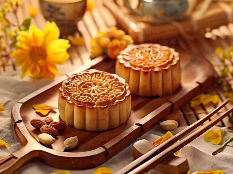 月饼中秋美食摄影图