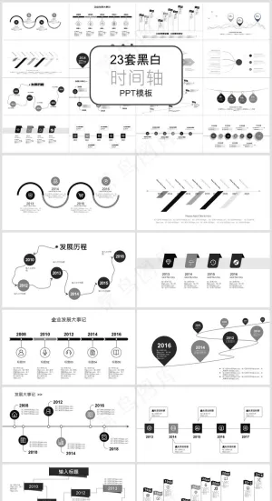 PPT模板丨工作总结丨大事记丨时间轴丨逻辑图标丨可视化图表010预览图
