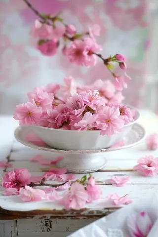 春日樱花花朵摄影图