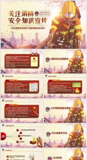 企业培训丨员工教育丨校园培训丨消防安全丨PPT模板032预览图