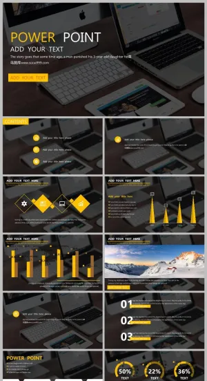 黑色简约风年终工作汇报PPT模板预览图