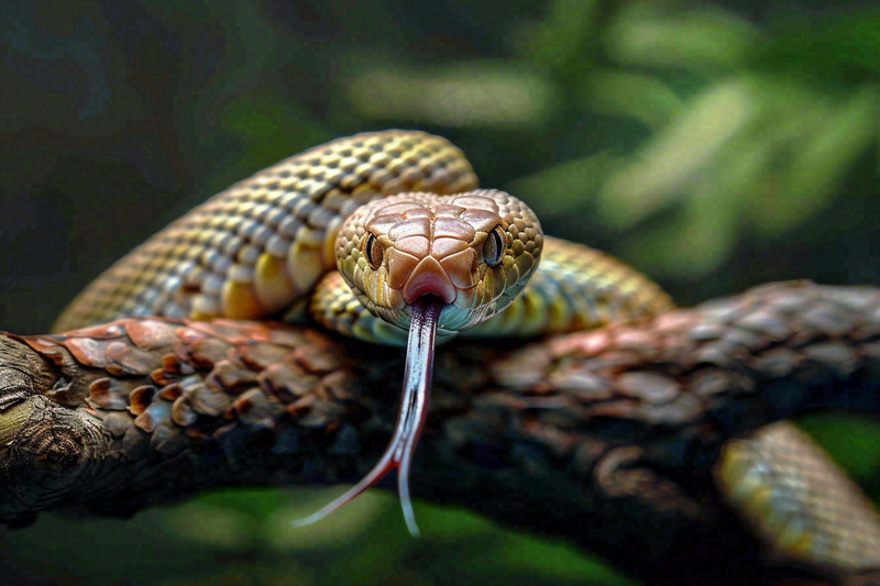 蛇爬行动物毒蛇摄影图