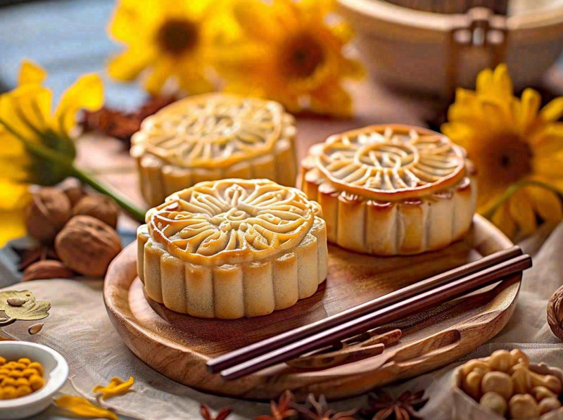 月饼中秋美食摄影图