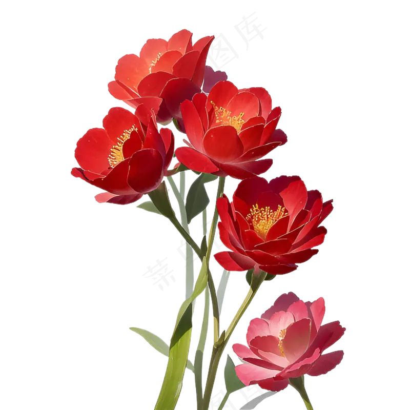 红色海棠花写实手绘练习作品28
