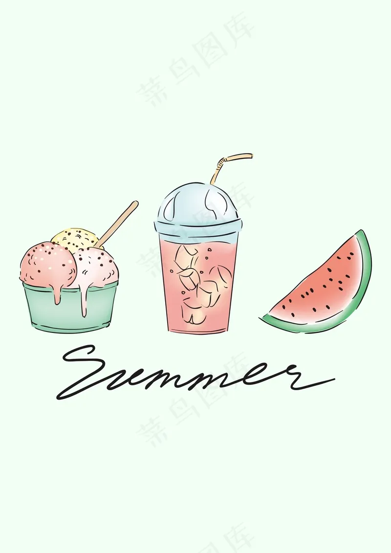 夏季冰饮 西瓜雪糕