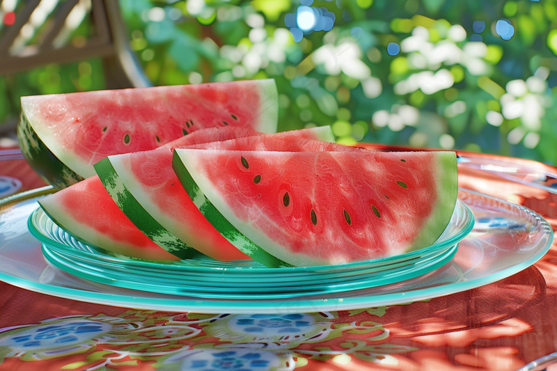 夏日冰镇西瓜水果摄影图