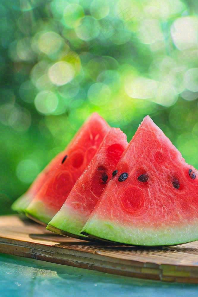 夏日避暑西瓜大树下阴凉立夏大暑小暑夏至摄影图