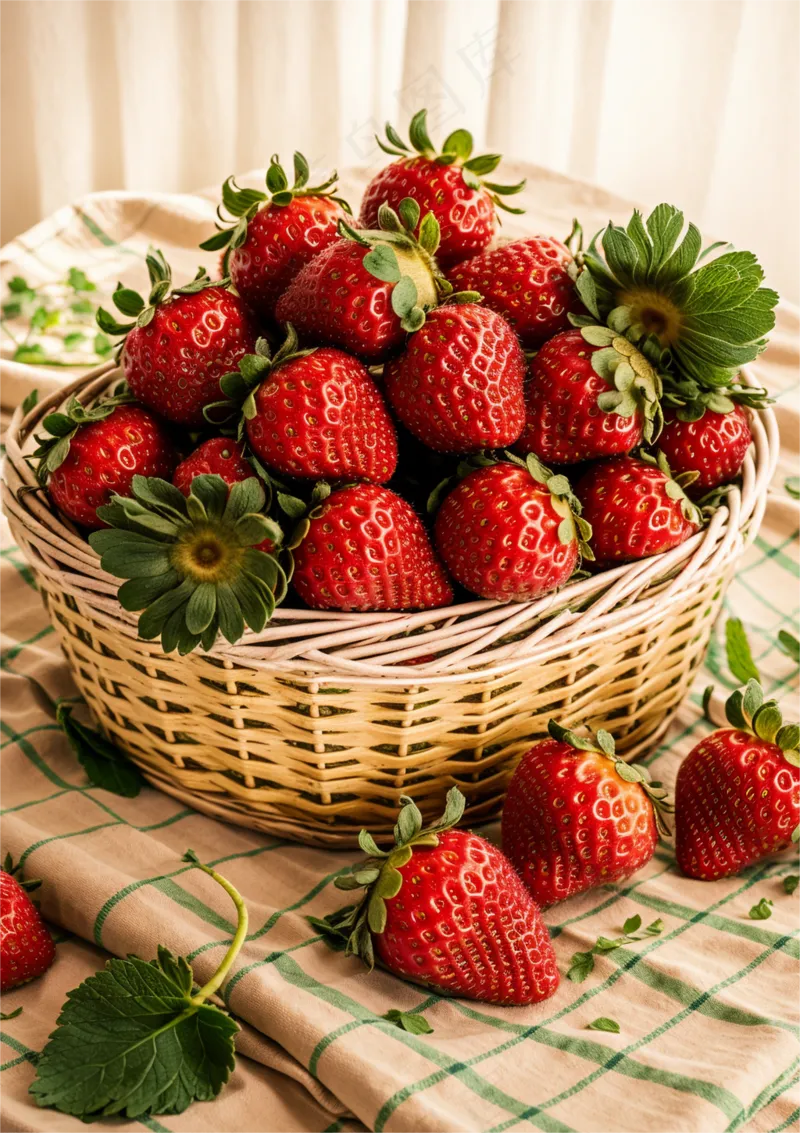 草莓新鲜水果摄影图