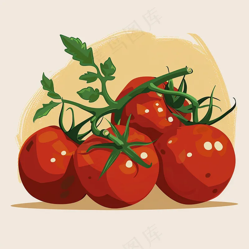 西红柿蔬菜水果卡通插画背景