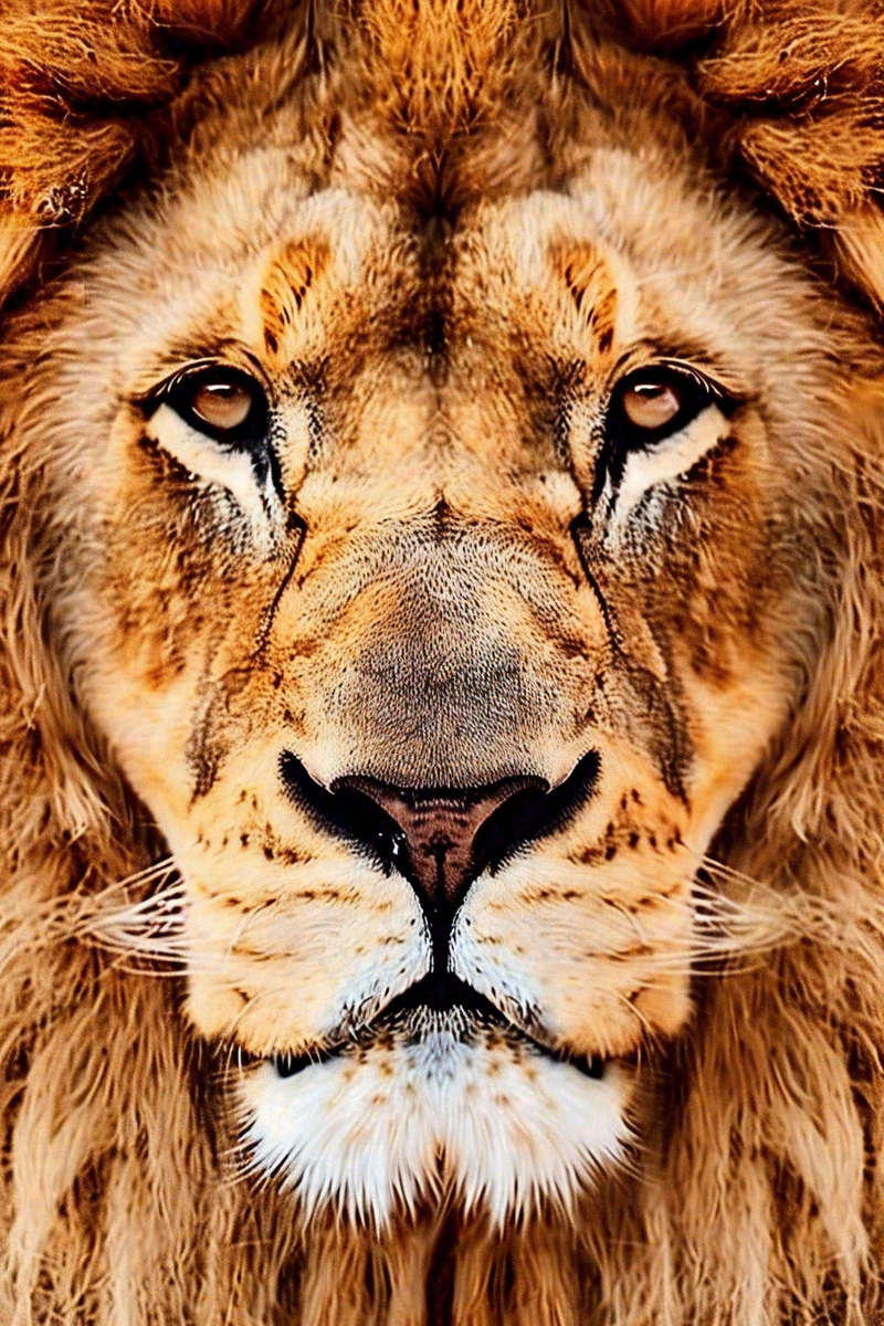 狮子雄狮头部特写保护动物摄影图