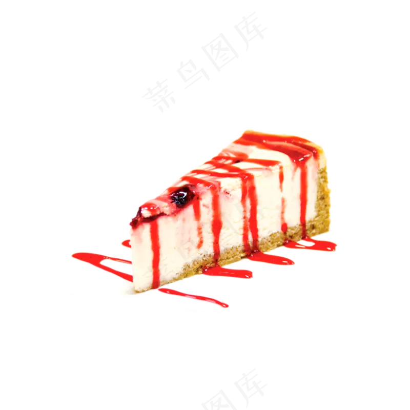 免抠草莓酱装饰芝士蛋糕