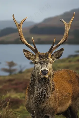 鹿雄鹿动物摄影图