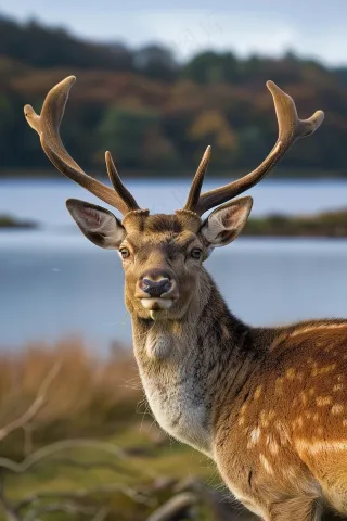 鹿雄鹿动物摄影图