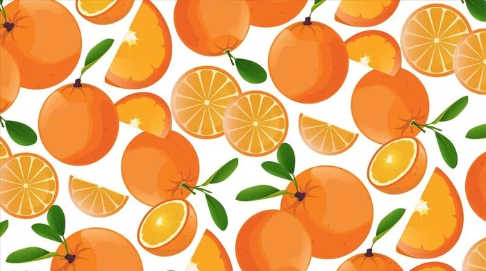 矢量卡通橙子水果图案底纹背景图片