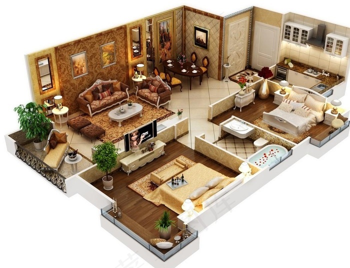 立体轴测图3d户型图3d图片