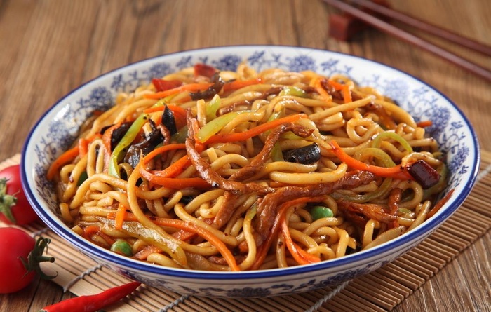肉丝炒面图片