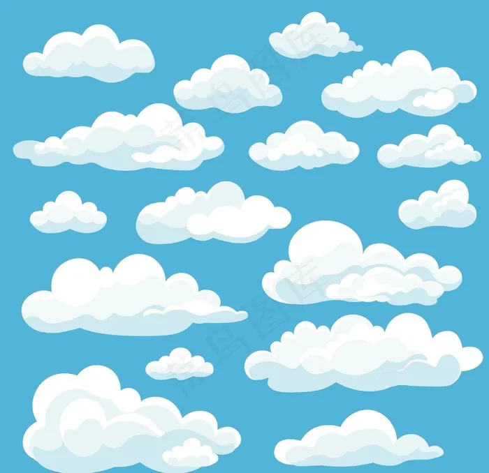 卡通云朵云彩矢量图片
