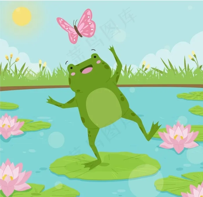 可爱青蛙插图图片