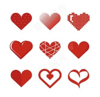 心形爱心桃心素材图片ai矢量模版下载