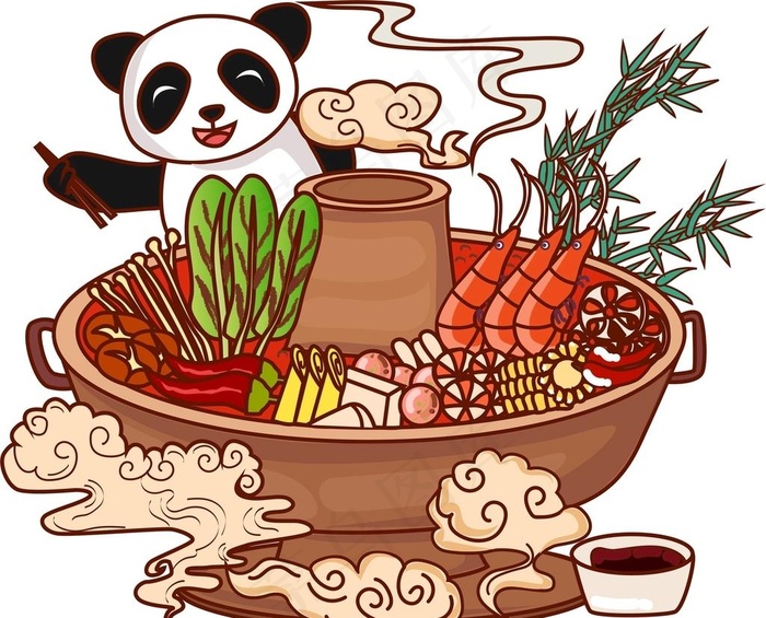 火锅插画图片ai矢量模版下载