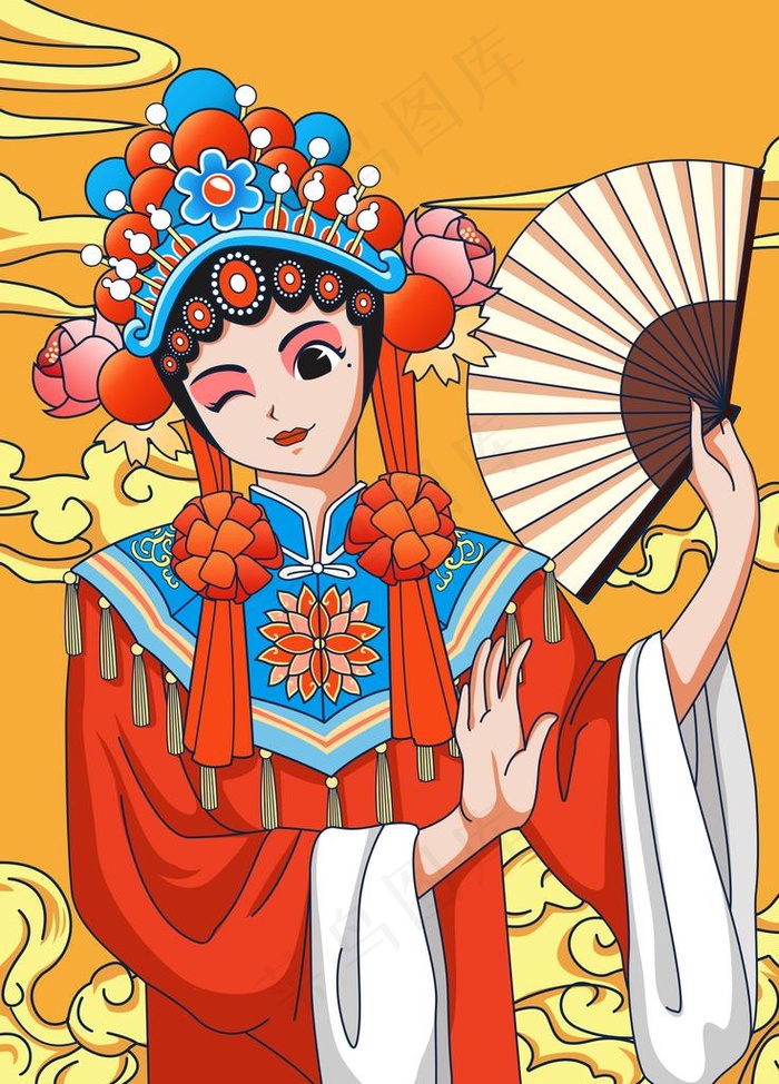 京剧文化插画图片3543x4724psd模版下载