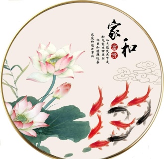 荷花九鱼图金鱼鲤鱼年年有鱼装饰图片