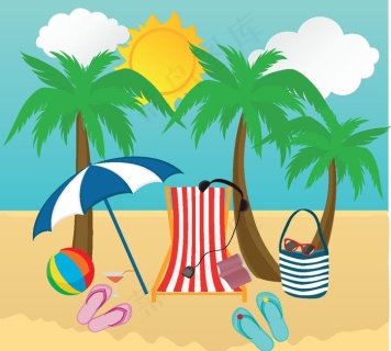 夏季海边游玩手绘插画35455315px300dpi