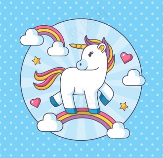 可爱独角兽派对素材图片cdr矢量模版下载