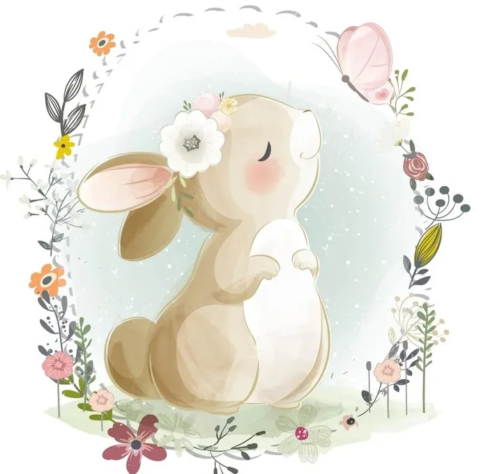 可爱 卡通 兔子 局印 动物图片