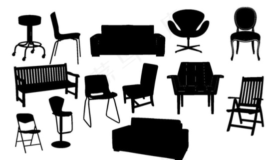 椅子剪影图片
