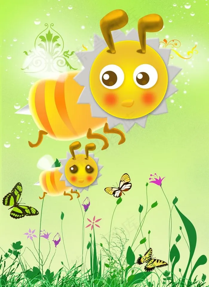 小蜜蜂采蜜图片