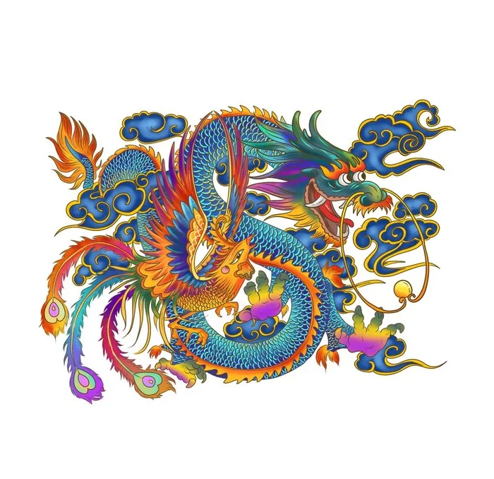 中国龙龙凤矢量图片3000x3000psd模版下载