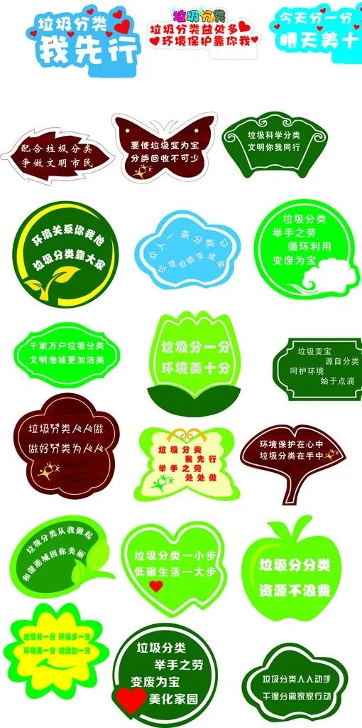 垃圾分类指示牌图片0x0cdr矢量模版下载