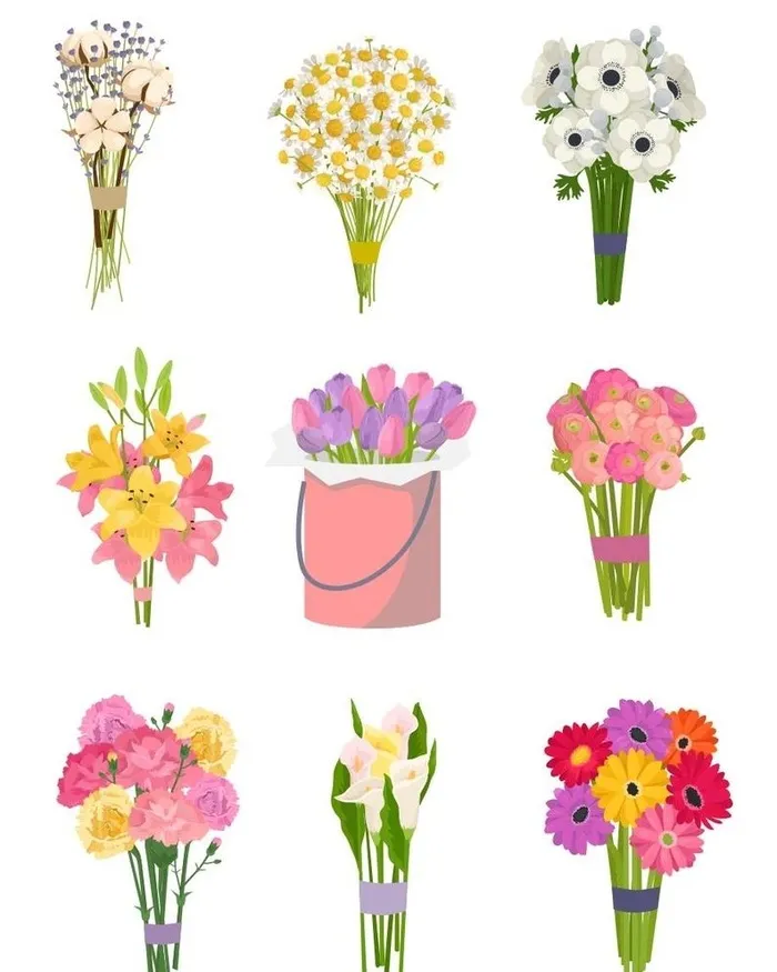 鲜花花束矢量素材图片