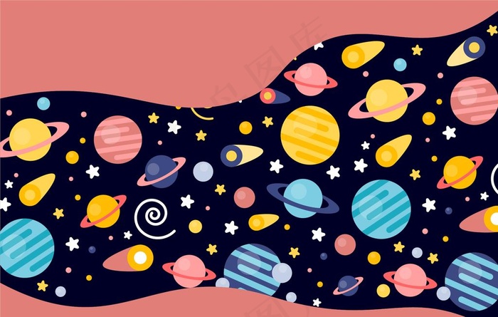 星球背景图片ai矢量模版下载
