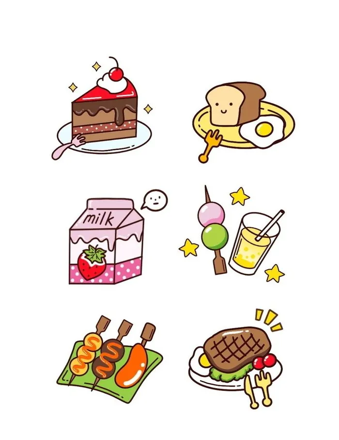 可爱卡通食物系列图标图片