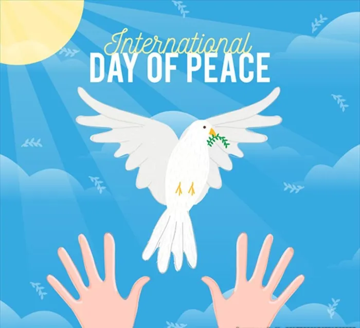 世界和平日放飞鸽子海报图片