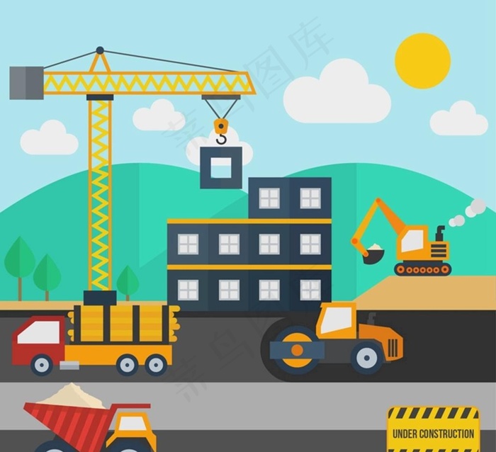 卡通建筑工地图片0x0ai矢量模版下载