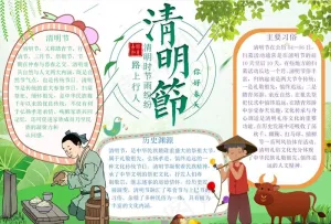 清明节踏青手抄报图片预览图